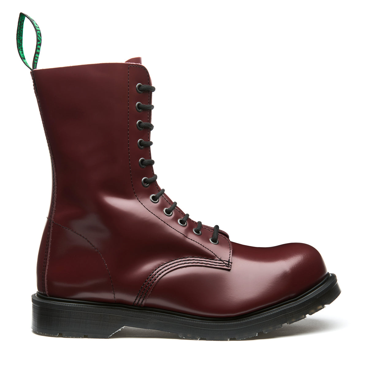 Cherry Red Hi-Shine 11 Eye Steel Toe Derby Boot | Solovair | Limited ...