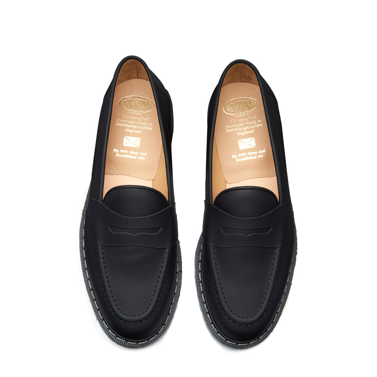 Black Greasy Penny Loafer | Solovair | Classic Collection | Made in ...
