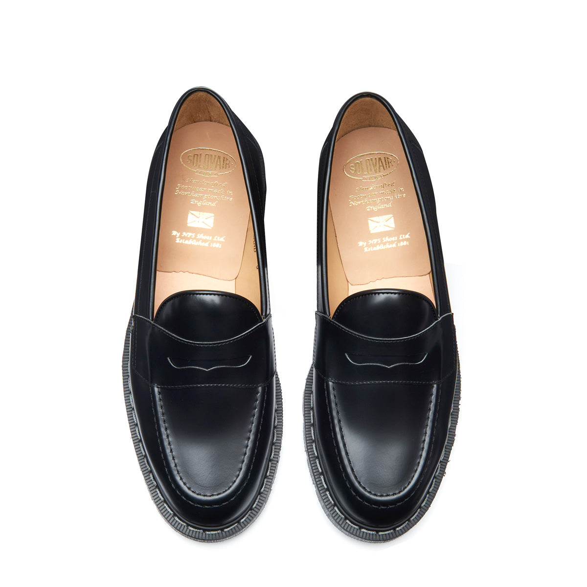 Black Hi-Shine Penny Loafer | Solovair | Classic Collection | Made in ...