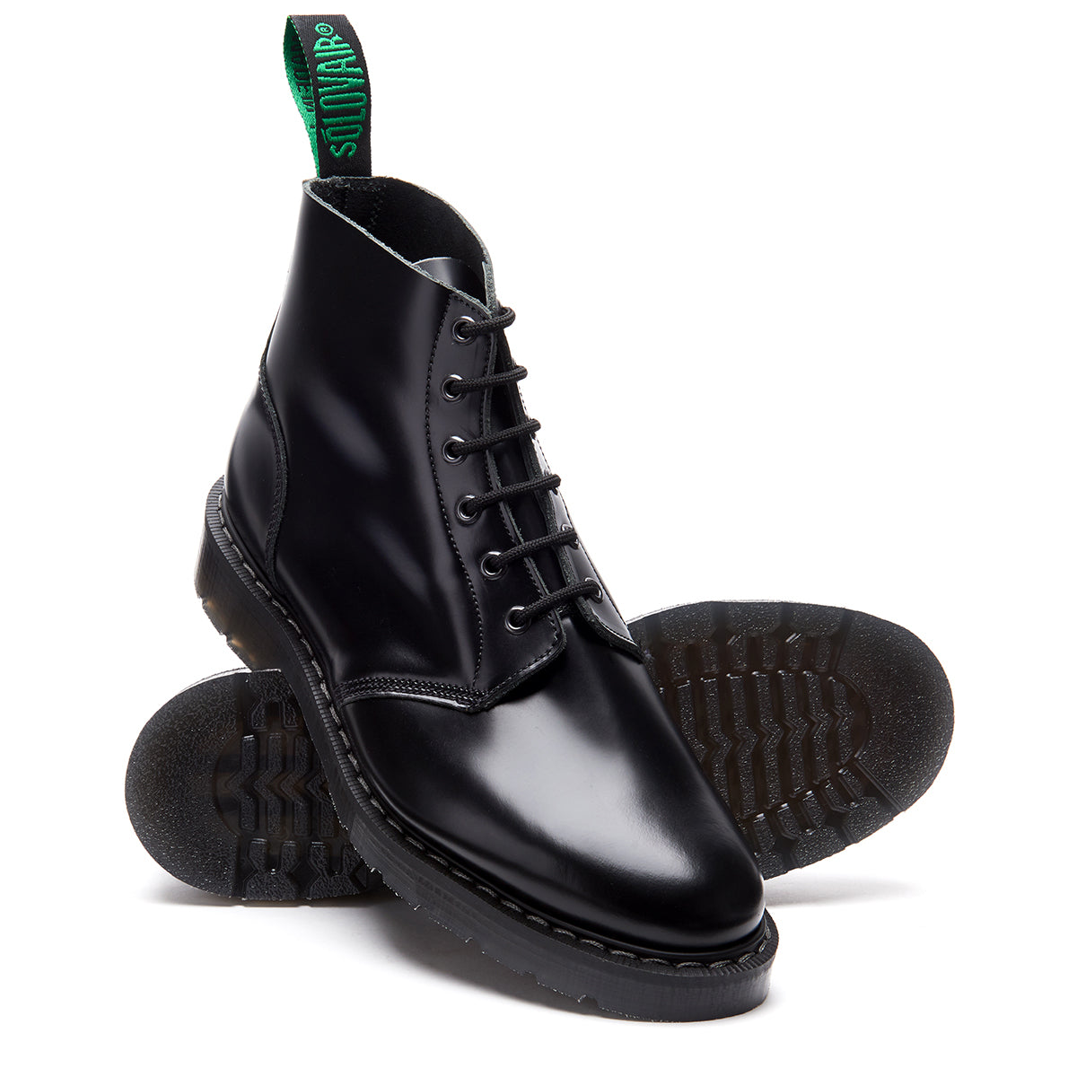 Black Hi-Shine 6 Eye Derby Boot | Solovair | Handmade in England – NPS ...